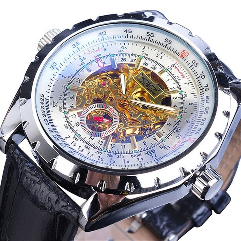 Business-Casual Blue Glass Hollowed-Out Large-Dial Automatic Mechanical Watch - Image 5