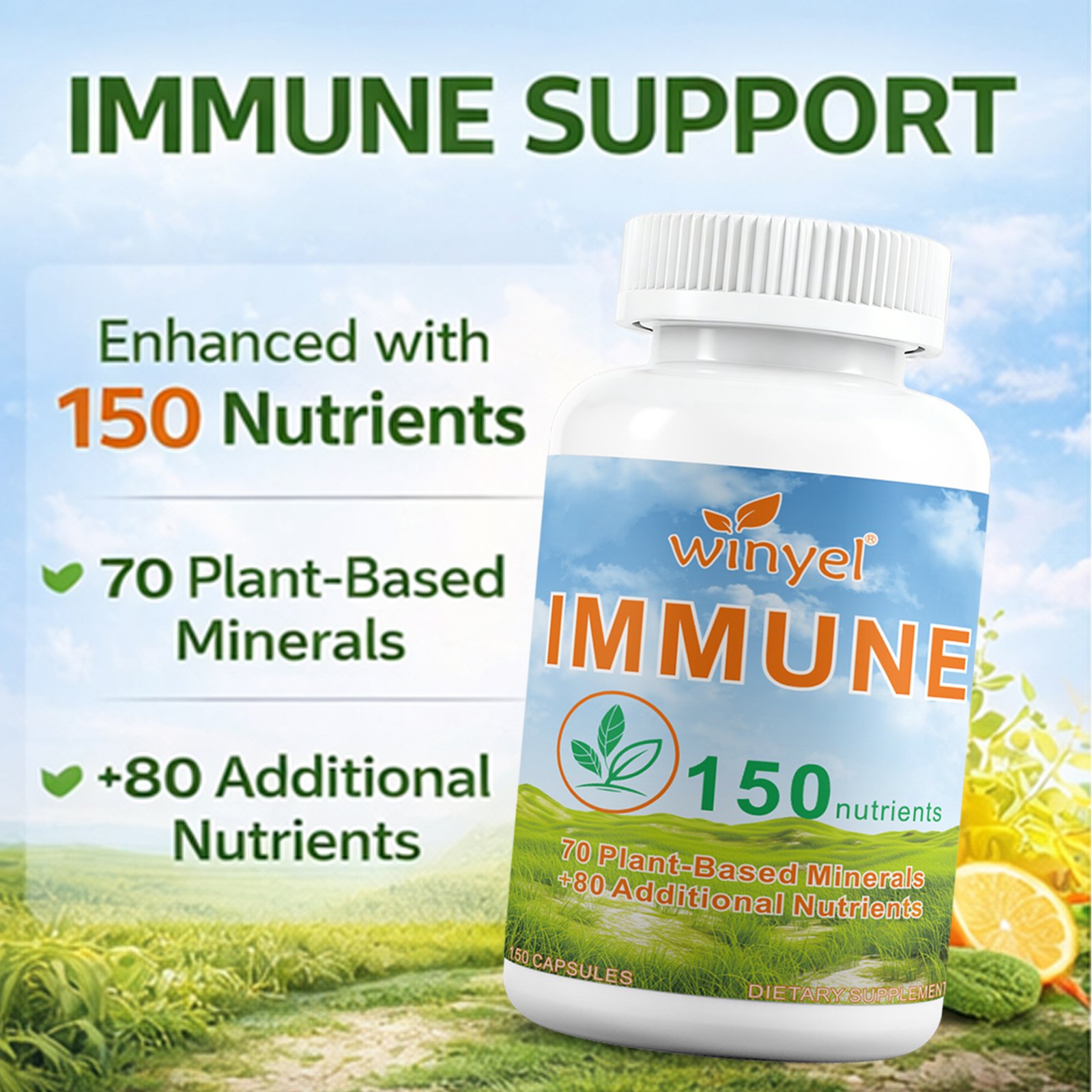WINYEL IMMUNE 150 - The Ultimate Multivitamin & Immne Supplement, IMMU 150 Capsules - 150 Capsules - Image 5
