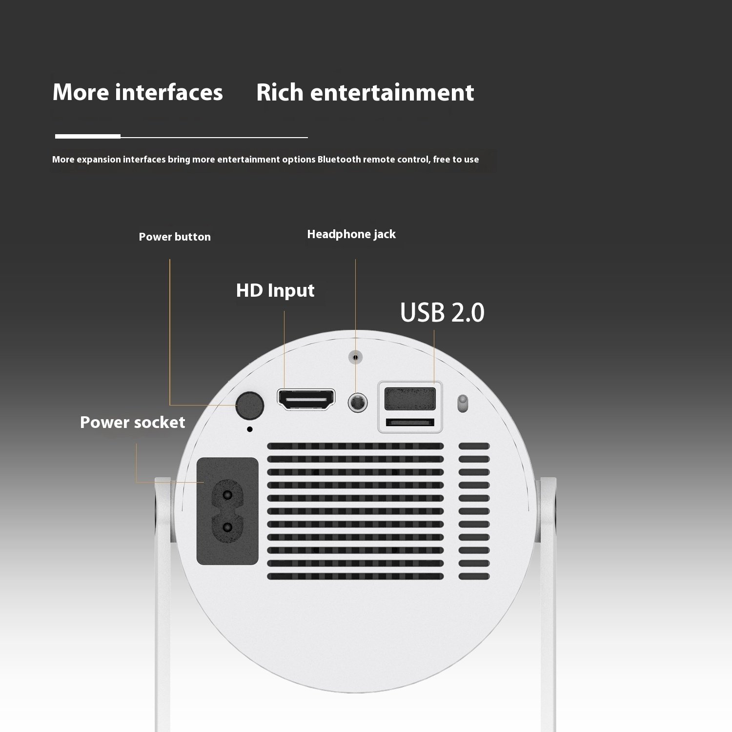 Portable Projector Small Straight Projector For Home Use 180 Degrees Projection Angle Automatic Focus Home Video Projector - Image 9