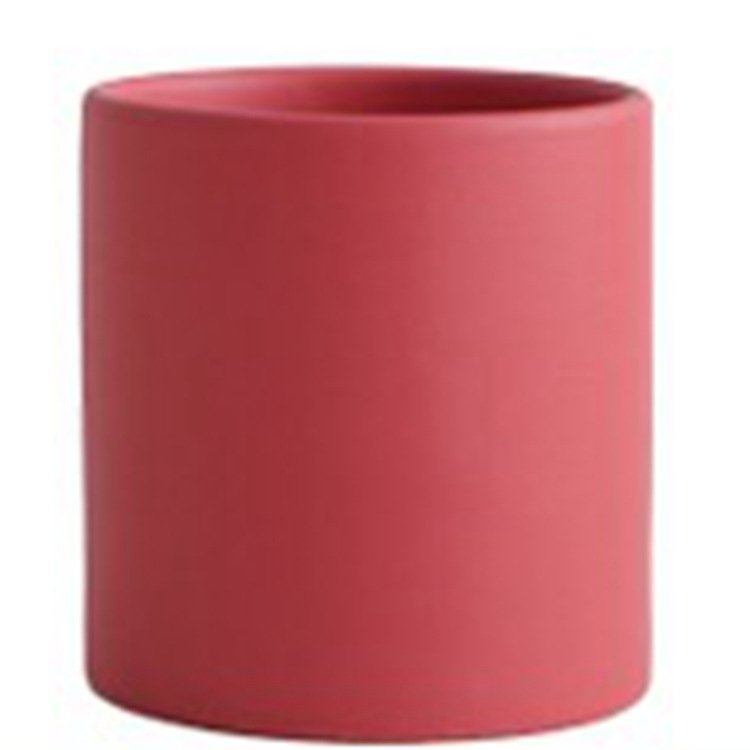 Nordic Industrial Style Colorful Ceramic Flowerpot Succulent Planter Green Plants Cylindrical Shape Flower Pot With Hole Tray - Image 7