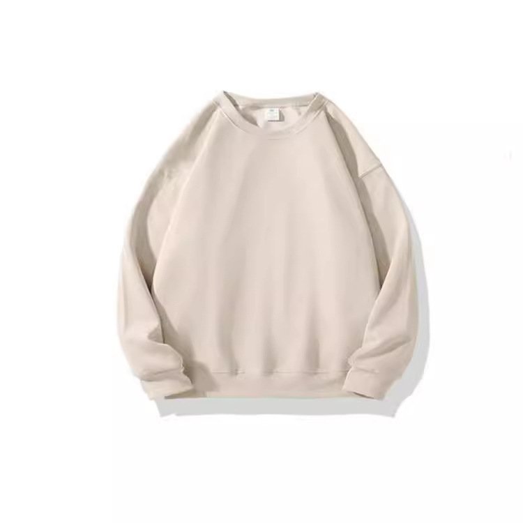 Round-neck Apricot-colored Loose-fit Sweatshirt - Image 3