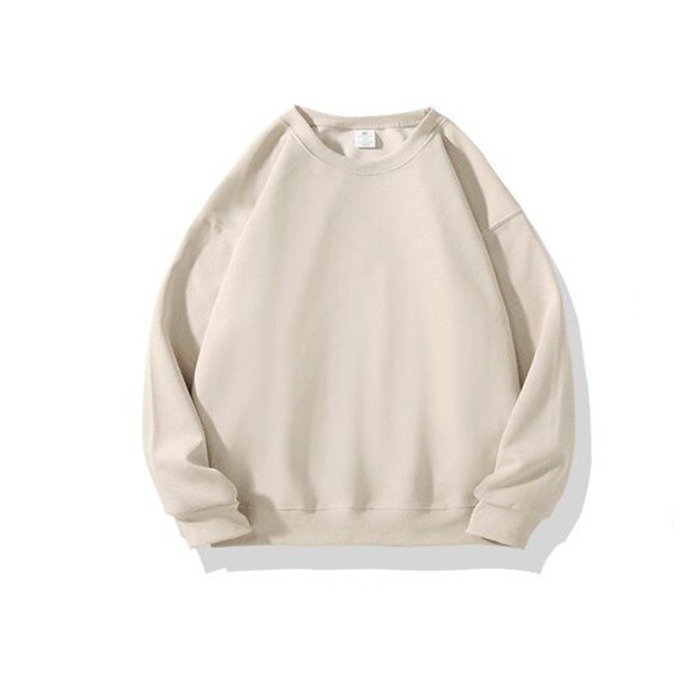 Round-neck Apricot-colored Loose-fit Sweatshirt - Image 4