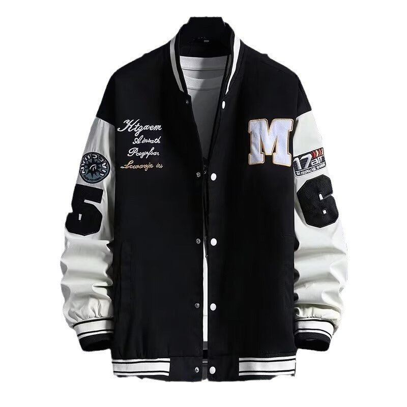 Men's Baseball Jacket Fashion Casual Letter Number Print Button-down Tops Streetwear Clothing - Image 4