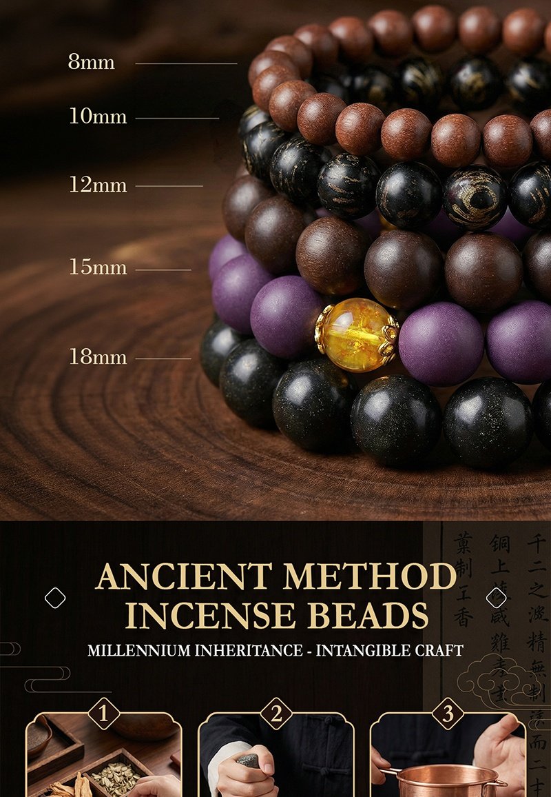 Traditional Chinese Medicine Jewelry Bead Bracelet - Image 2