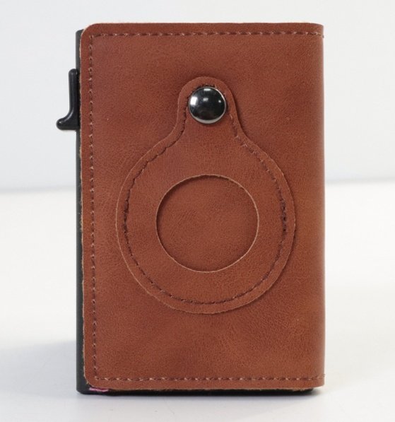 AirTag Wallet Anti Theft Bullet Card Bag Multi-functional Rfid Card Holder Men's Leather Slim Wallets For Airtag Air Tag - Image 8