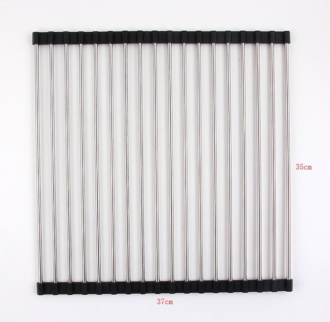 Folding Kitchen Drain Sink Rack Stainless Steel - Image 6