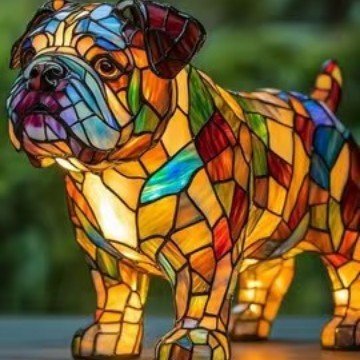 Colorful Strange Dog Lamp Resin Decorations - Image 3