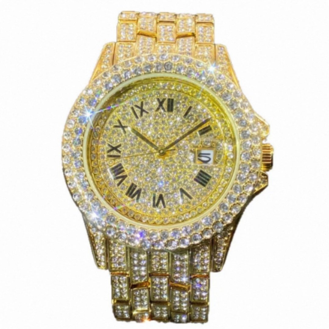 Full Diamond High End Calendar Men's Quartz Watch Gentlemen's Watch - Image 5