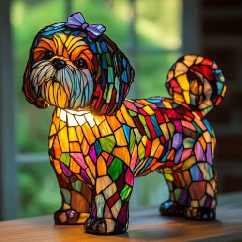 Colorful Strange Dog Lamp Resin Decorations - Image 8