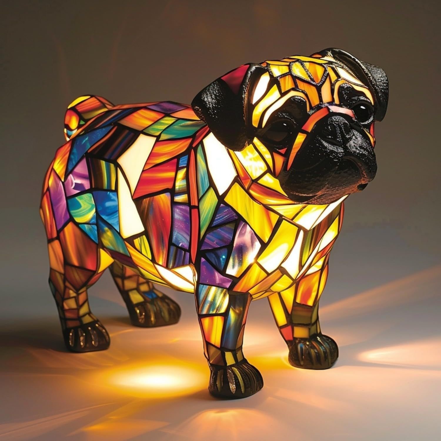 Colorful Strange Dog Lamp Resin Decorations