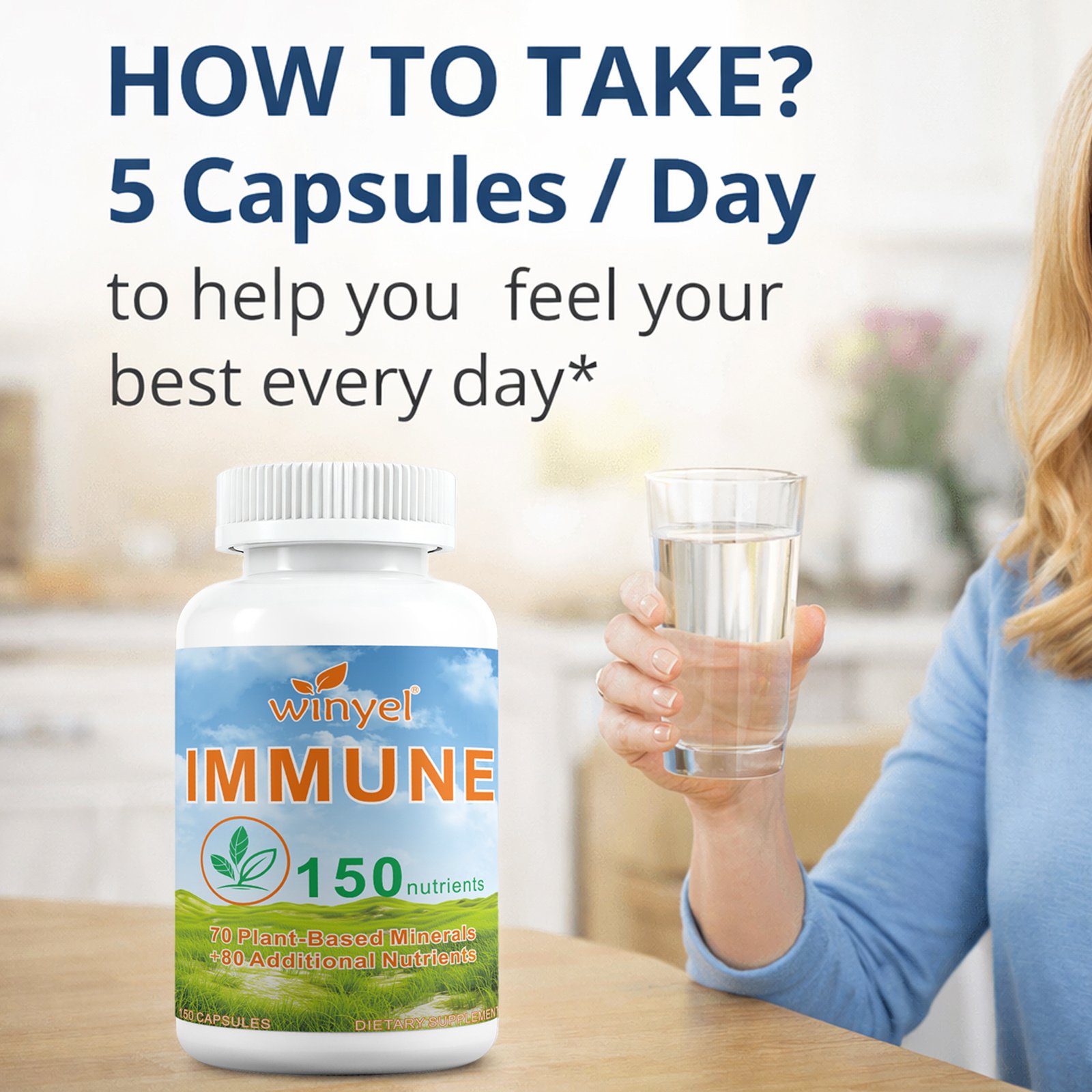 WINYEL IMMUNE 150 - The Ultimate Multivitamin & Immne Supplement, IMMU 150 Capsules - 150 Capsules - Image 9