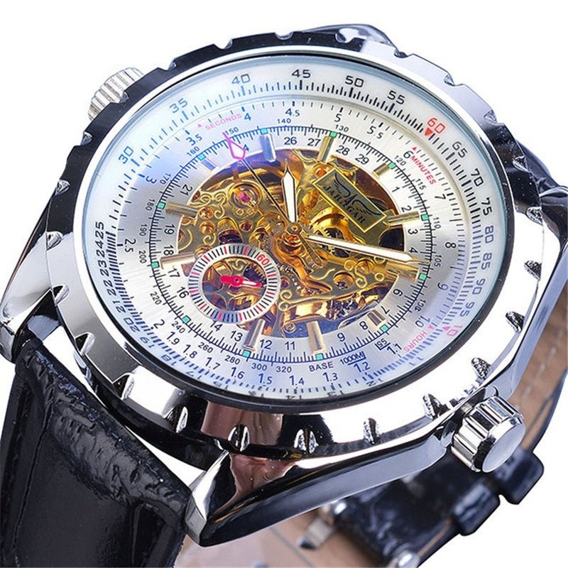 Business-Casual Blue Glass Hollowed-Out Large-Dial Automatic Mechanical Watch - Image 2