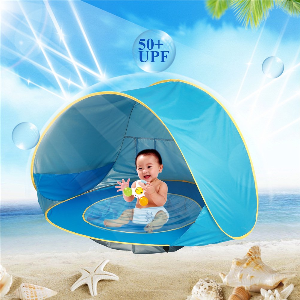 Baby Beach Tent Kids Outdoor Camping Easy Fold Up Waterproof Up Sun Awning Tent UV-protecting - Image 4