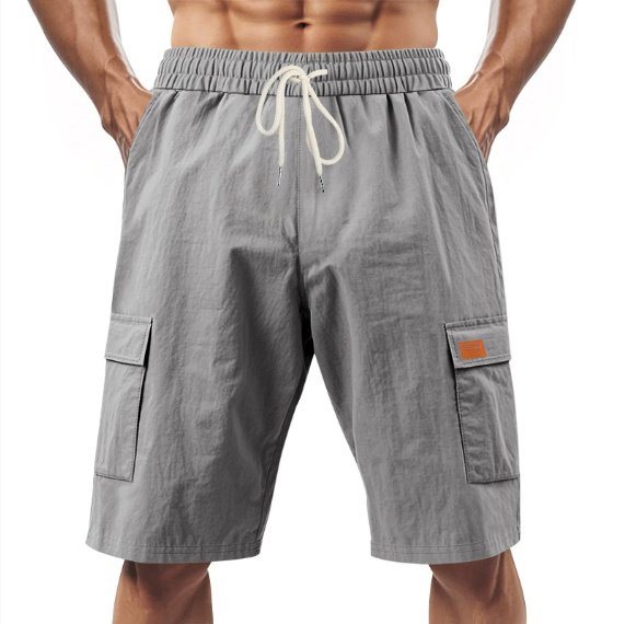 Loose Sports And Leisure Solid Color Linen Drawstring Shorts - Image 6