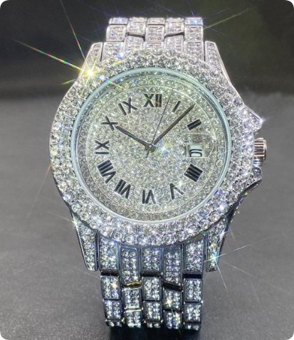 Full Diamond High End Calendar Men's Quartz Watch Gentlemen's Watch - Image 9