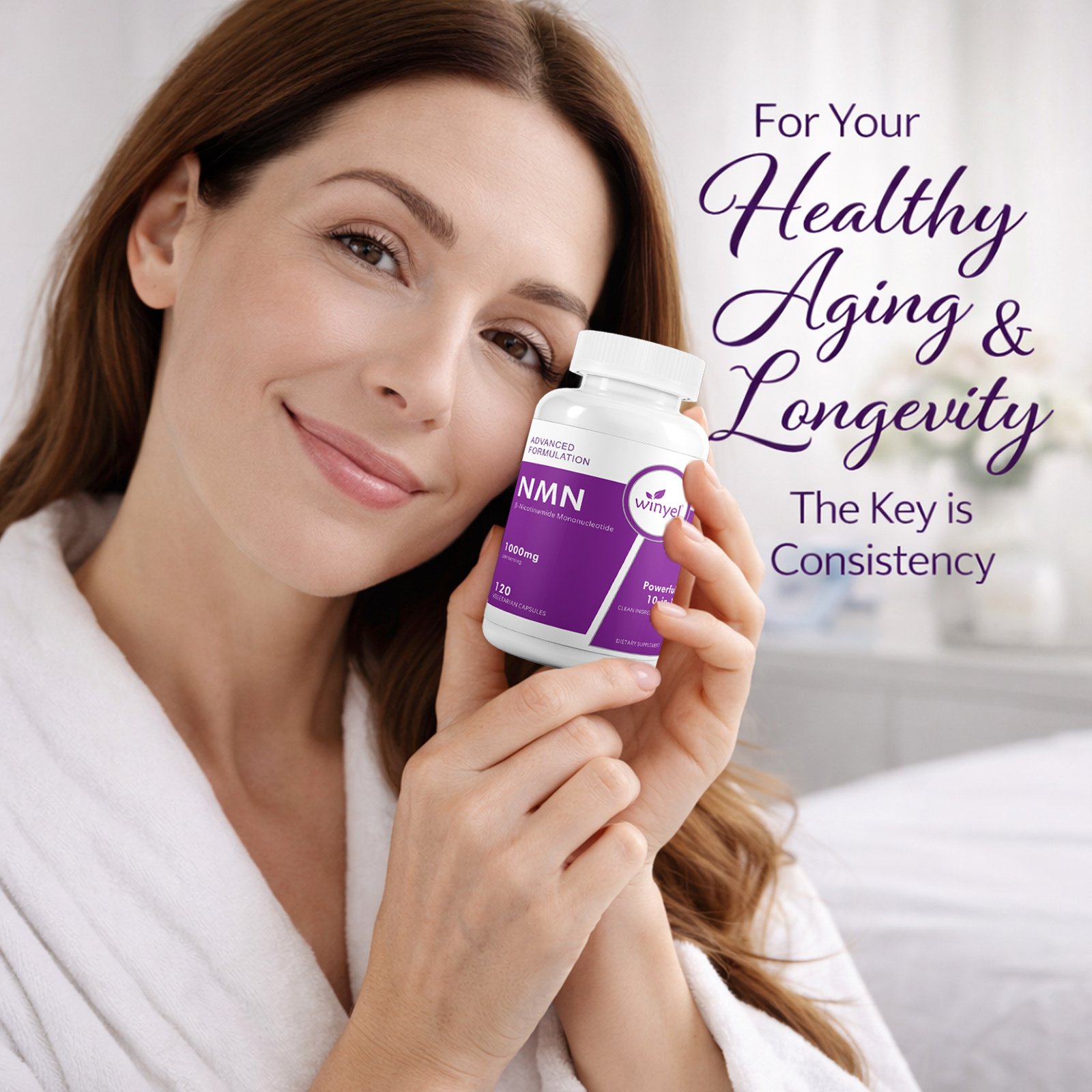 WINYEL Cellular Energy Complex Per Serving, 10-in-1 Formula, Zero Filler, With Vitamin C, Resveratrol, CoQ10, TMG, Quercetin & Glutathione Capsules - Image 7