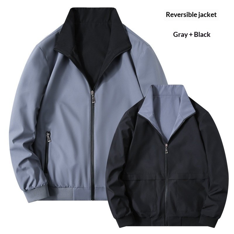 Stand-up Collar Top Casual And Versatile Mid-age Dad Jacket - Image 4