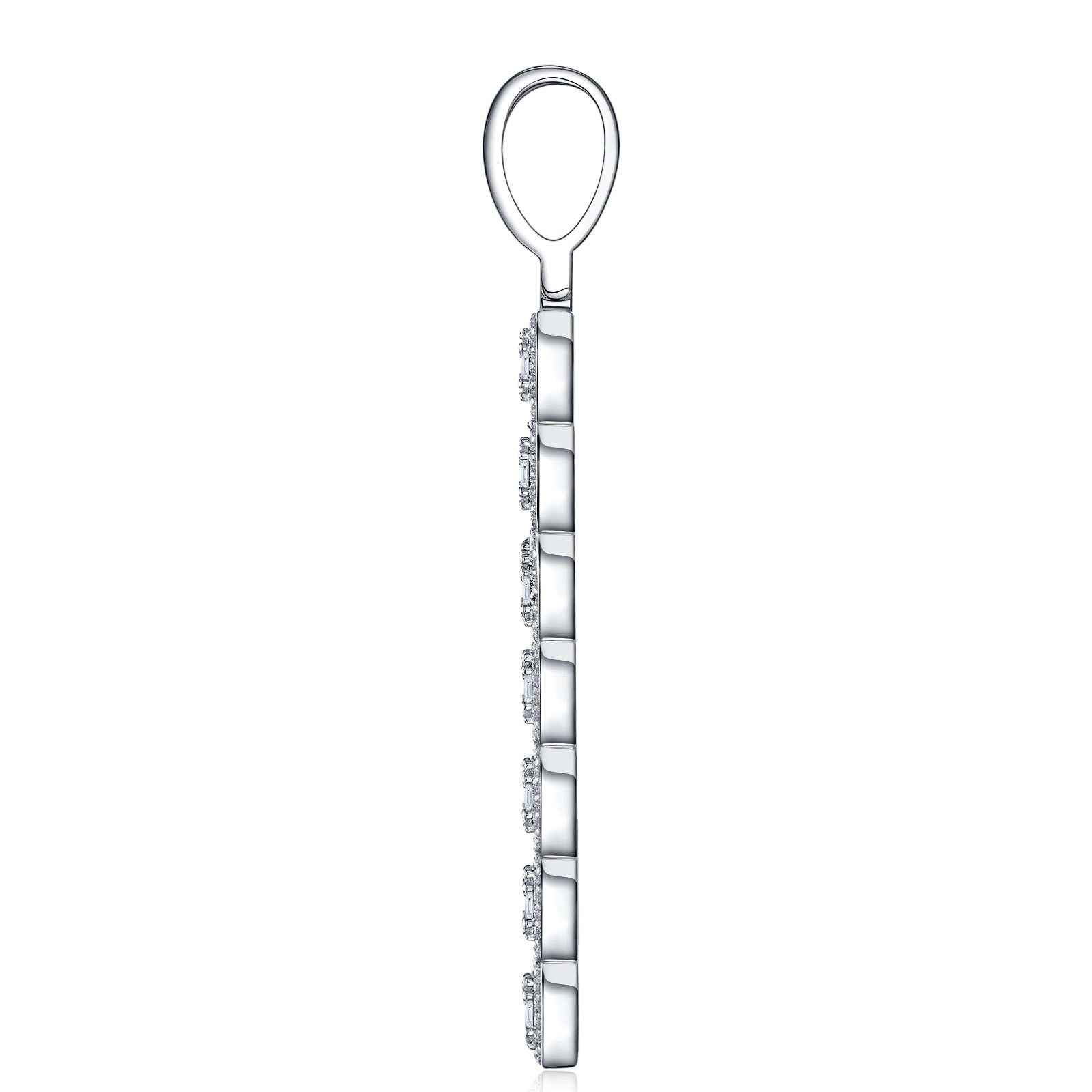 A Luxurious And Fashionable Minimalist Jewelry Pendant Necklace Featuring Top-quality Moissanite, Made Of S925 Silver Electroplated With Platinum. - Image 2