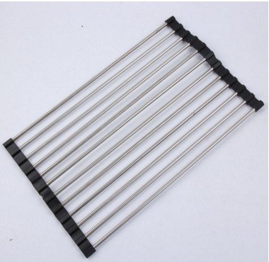 Folding Kitchen Drain Sink Rack Stainless Steel - Image 4