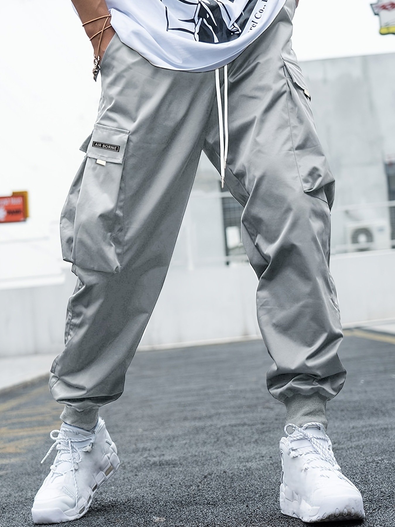 Multi-pocket Cargo Pants Men's Casual Hip-Hop Drawstring Trousers Outdoor Streetwear Sports Pant - Image 10