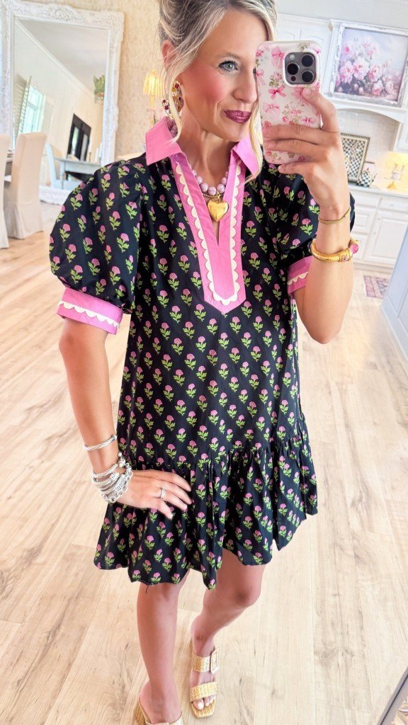 Floral-print Lace Puffed-sleeve Dress - Image 5