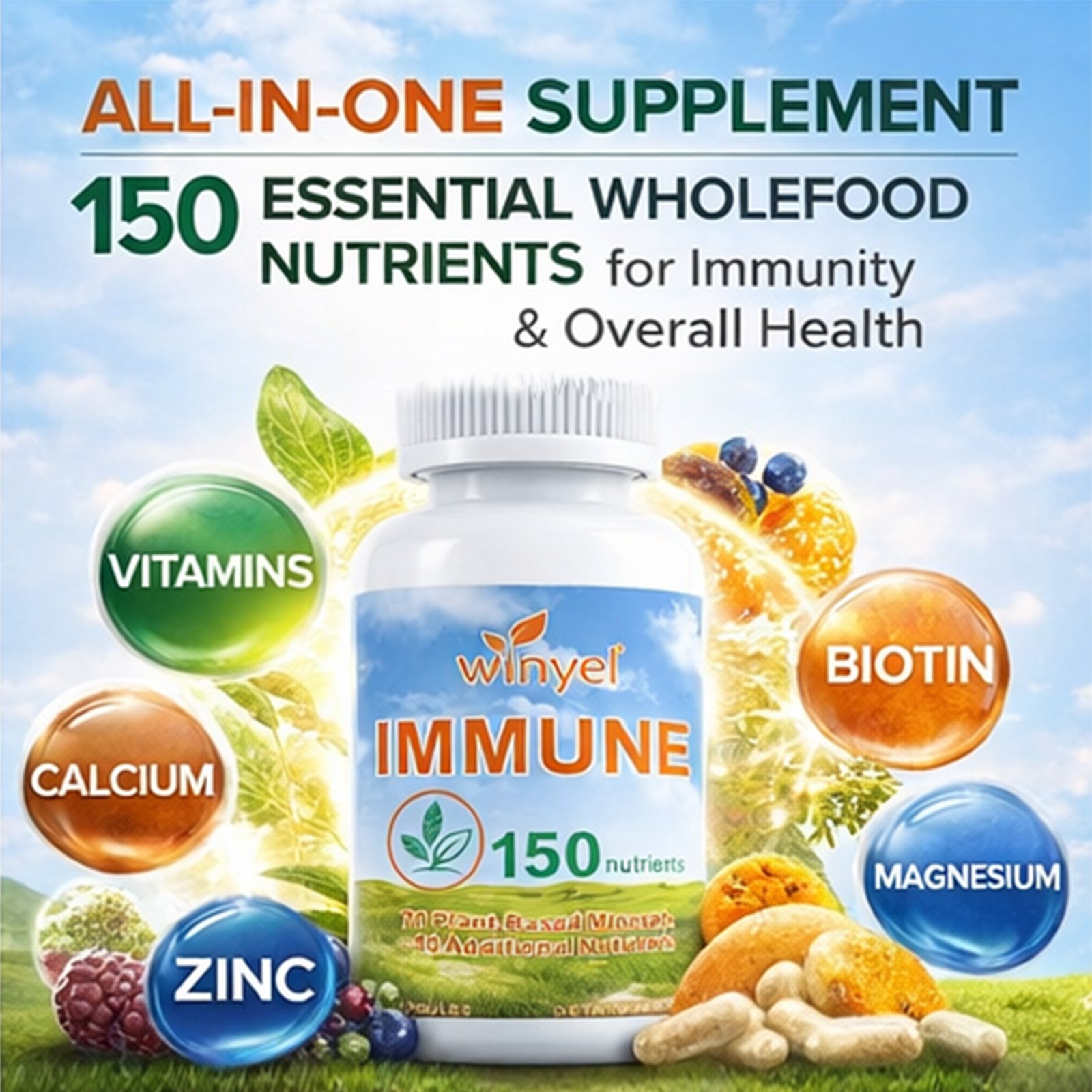 WINYEL IMMUNE 150 - The Ultimate Multivitamin & Immne Supplement, IMMU 150 Capsules - 150 Capsules - Image 4