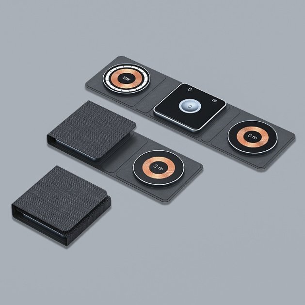 3 IN 1 Magnetic Folding Wireless Charger Station For IPhone Transparent Fast Charging For IWatch And Airpods - Image 4