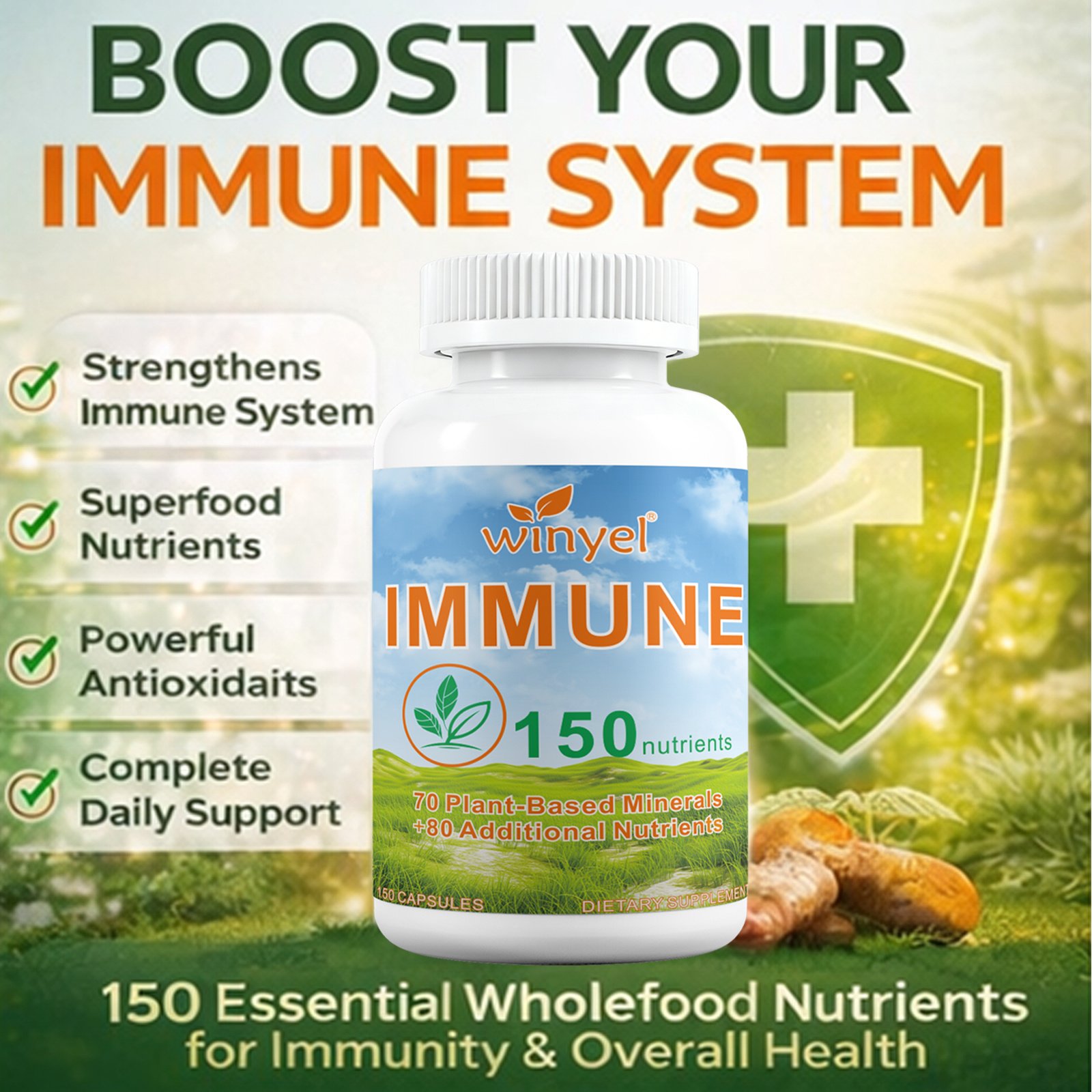 WINYEL IMMUNE 150 - The Ultimate Multivitamin & Immne Supplement, IMMU 150 Capsules - 150 Capsules - Image 2