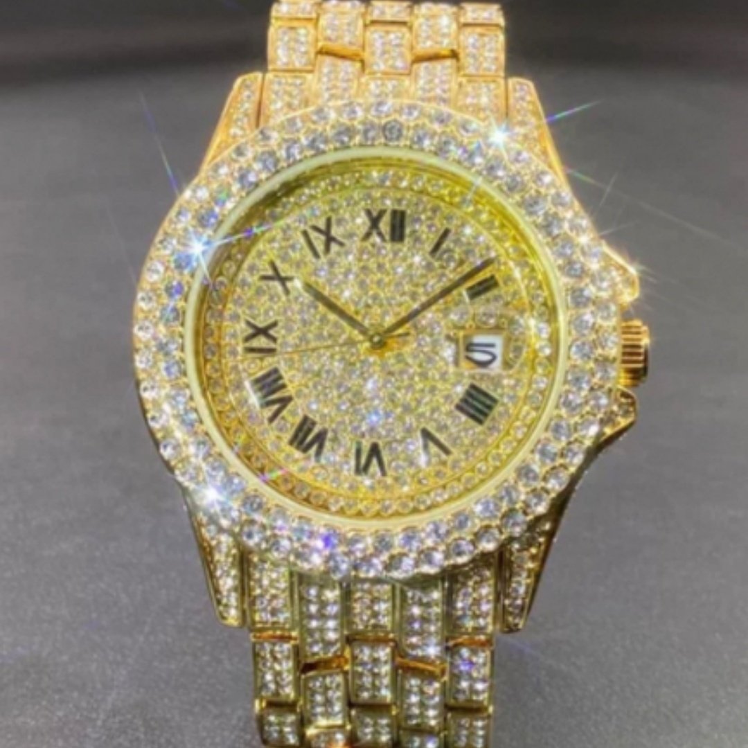 Full Diamond High End Calendar Men's Quartz Watch Gentlemen's Watch - Image 4