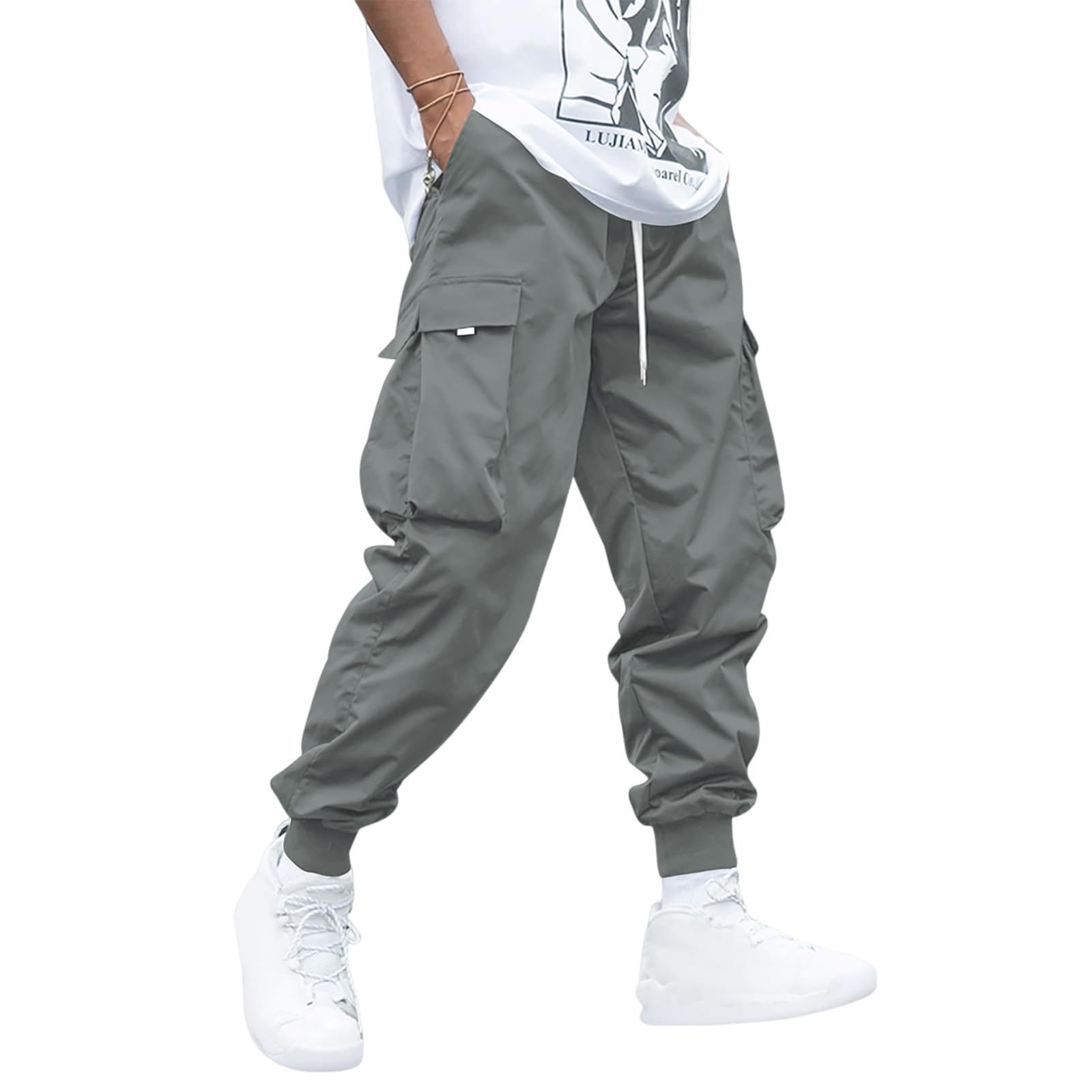 Multi-pocket Cargo Pants Men's Casual Hip-Hop Drawstring Trousers Outdoor Streetwear Sports Pant - Image 6
