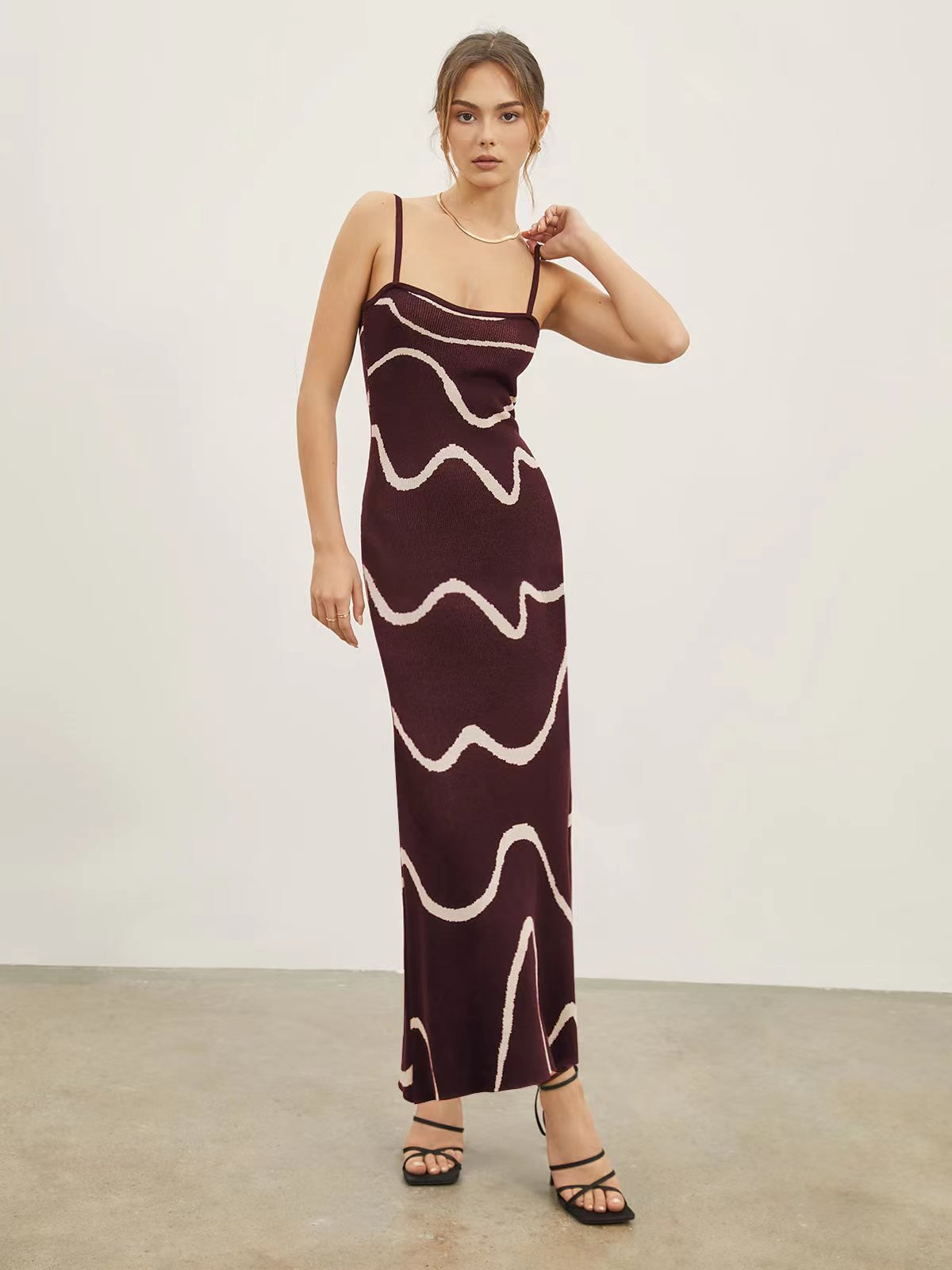 Striped Knitted Sexy Bodycon Dress Women - Image 2