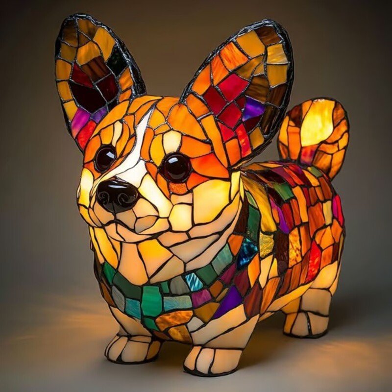Colorful Strange Dog Lamp Resin Decorations - Image 5