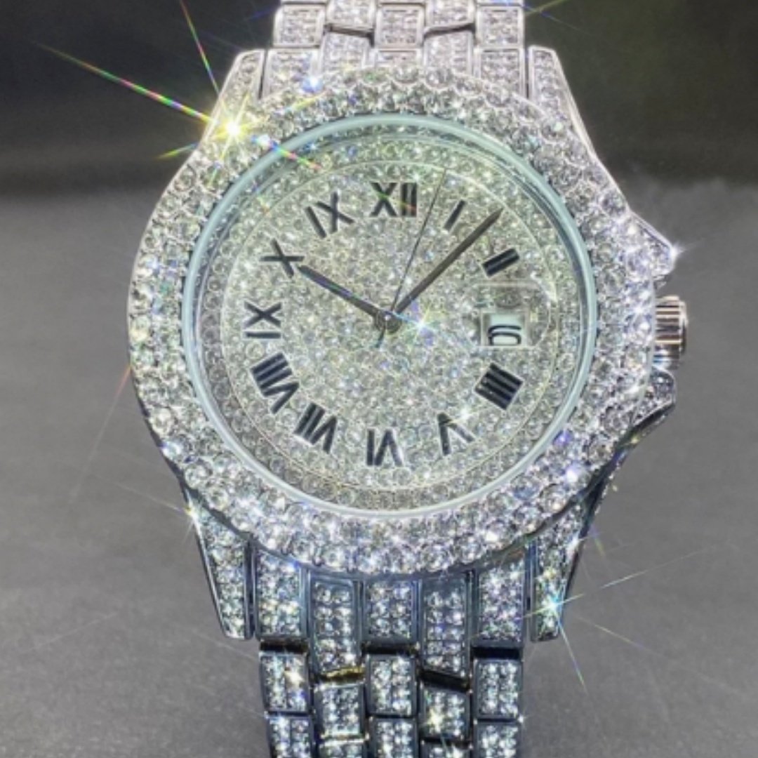 Full Diamond High End Calendar Men's Quartz Watch Gentlemen's Watch - Image 6