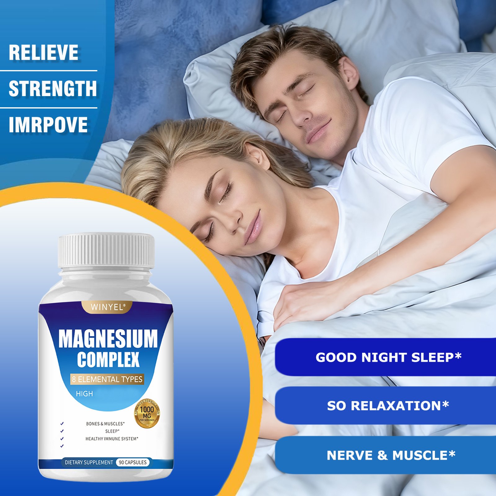 MAGNESIUM COMPLEX Wellness Capsules With Malate & Glycinate And 8 ELEMENTAL MAGNESIUM, Supports Health 90 Capsules, Dietary Supplement. - Image 5