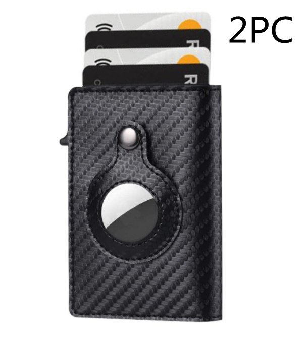 AirTag Wallet Anti Theft Bullet Card Bag Multi-functional Rfid Card Holder Men's Leather Slim Wallets For Airtag Air Tag - Image 10