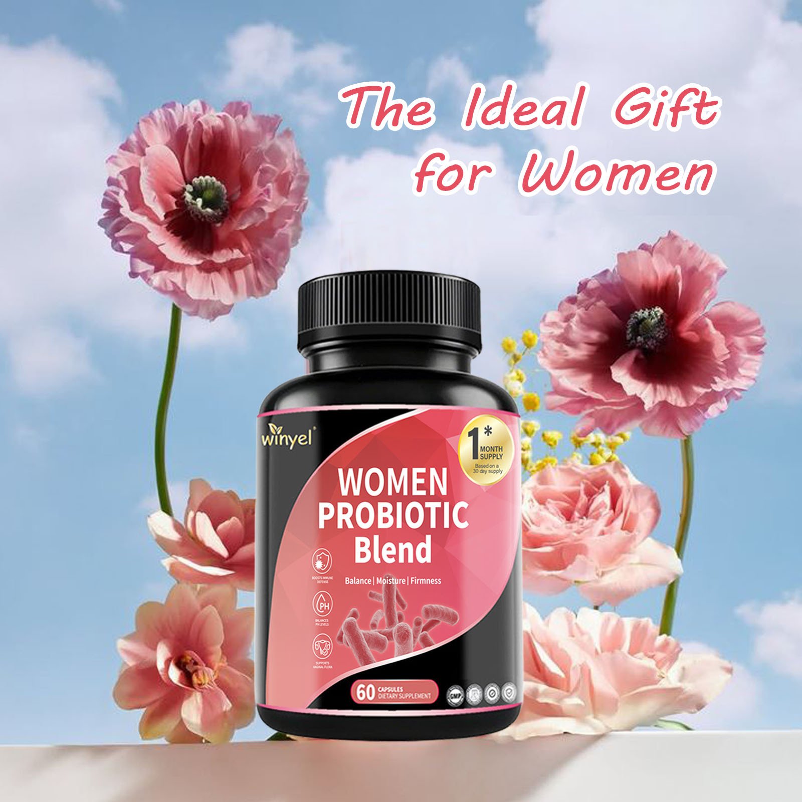 Women's Probiotics For Women PH Balance With Prebiotics, Lactobacillus Probiotic Blend And Herb Blend - Women's Health Supplement, 60 Count - Image 4
