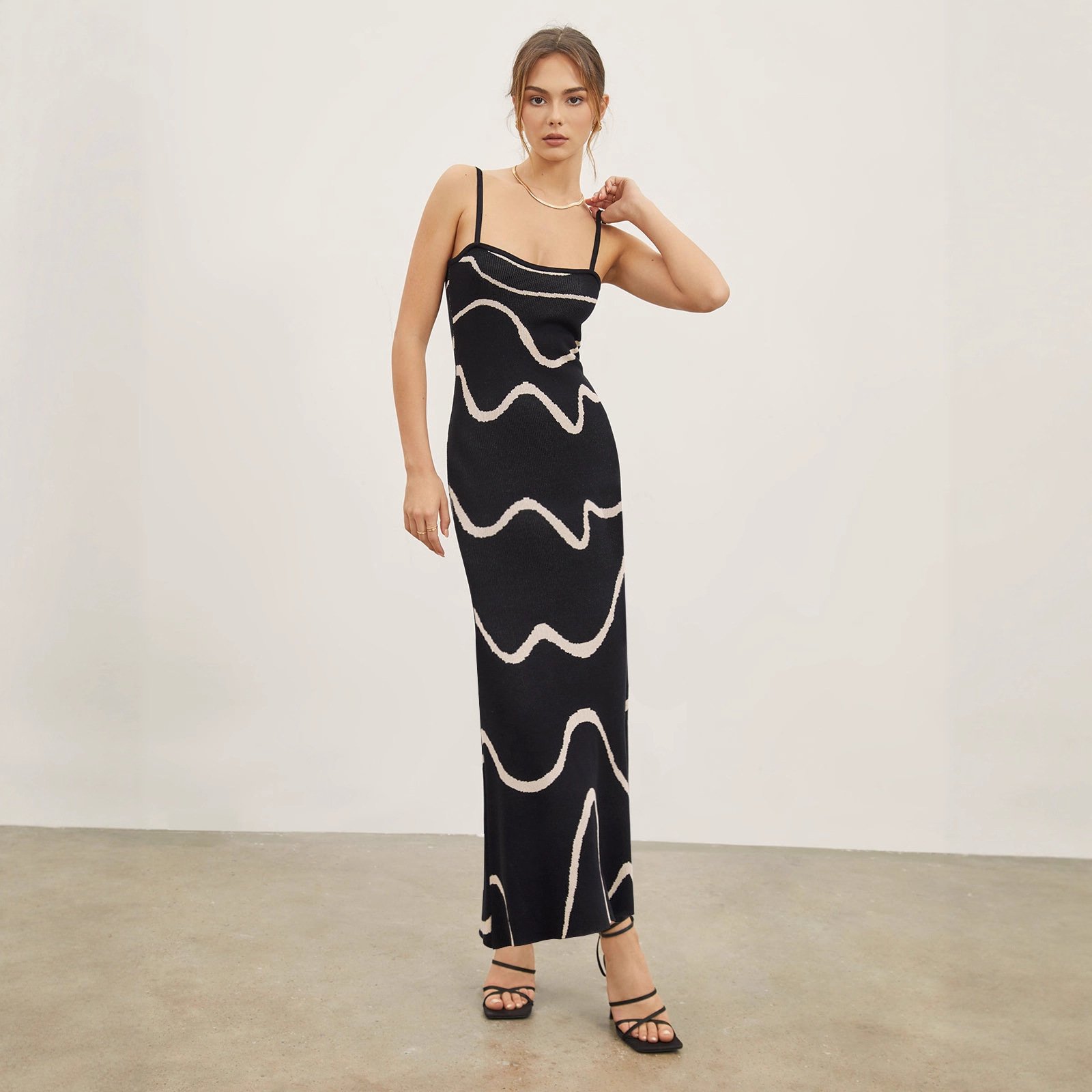 Striped Knitted Sexy Bodycon Dress Women