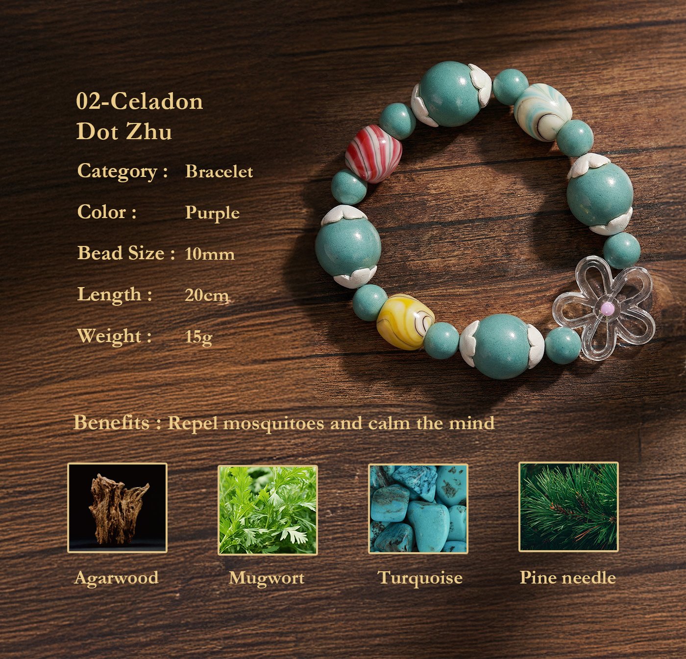 Traditional Chinese Medicine Jewelry Bead Bracelet - Image 9