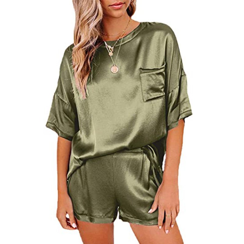 Pajama Set Short Sleeve Sleepwear Women Home Clothing - Image 10
