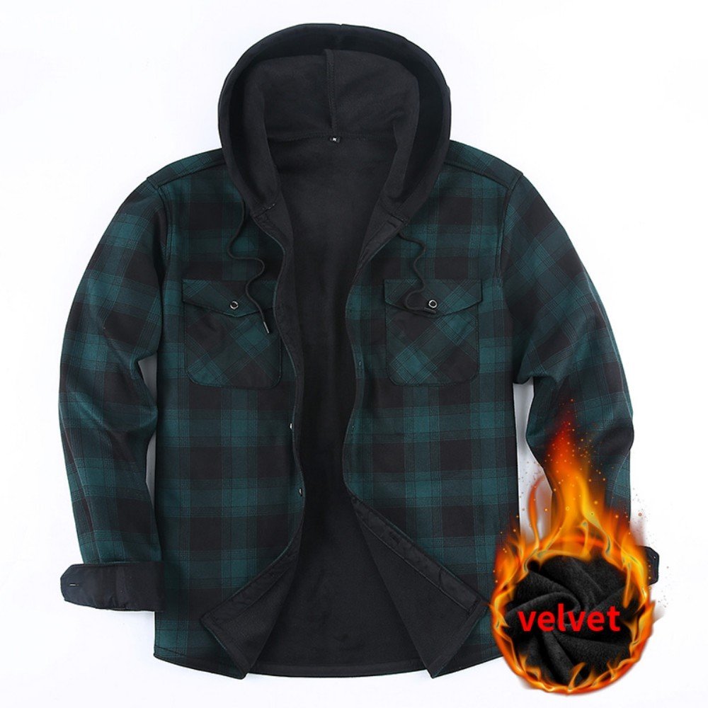 JM319 Hooded Fleece Shirt Jacket - Image 6