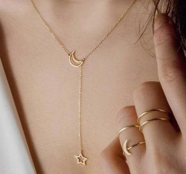 Simple Moon Star Necklace Clavicle Chain Short Necklace - Image 3