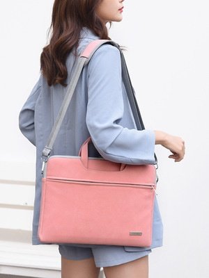PU Leather Women Laptop Bag Notebook Carrying Case Briefcase For Macbook Air 13.3 14 15.6 Inch Men Handbags Shoulder Mouse Bag - Image 5