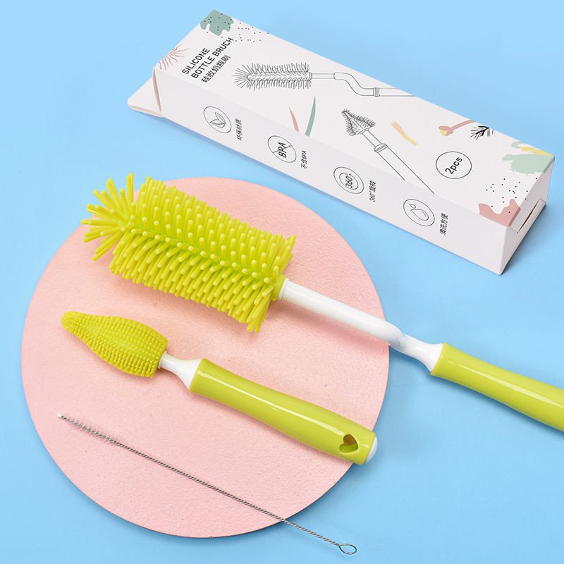 Baby Silicone Baby Bottle Brush Straw Scrubbing Baby Bottle Brush Cleaning - Image 6