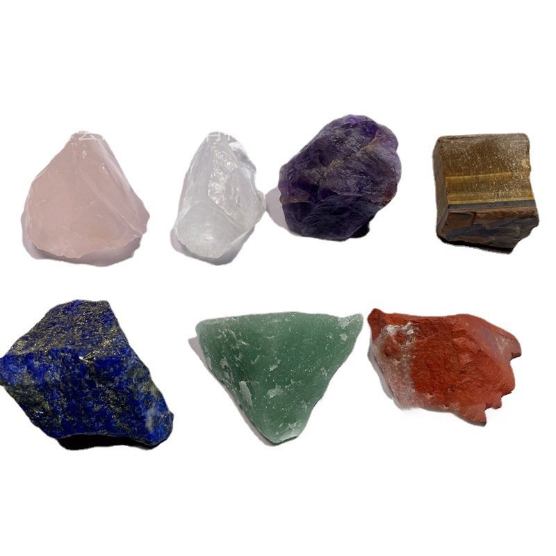 Wholesale Amazon Cross-border Seven Chakra Natural Crystal Rough Stone Ornament Seven Color Healing Stone Yoga Meditation Energy Stone - Image 3