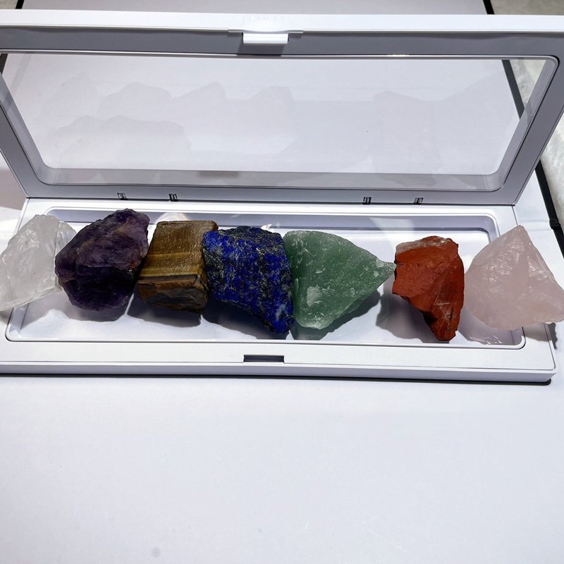 Wholesale Amazon Cross-border Seven Chakra Natural Crystal Rough Stone Ornament Seven Color Healing Stone Yoga Meditation Energy Stone - Image 4