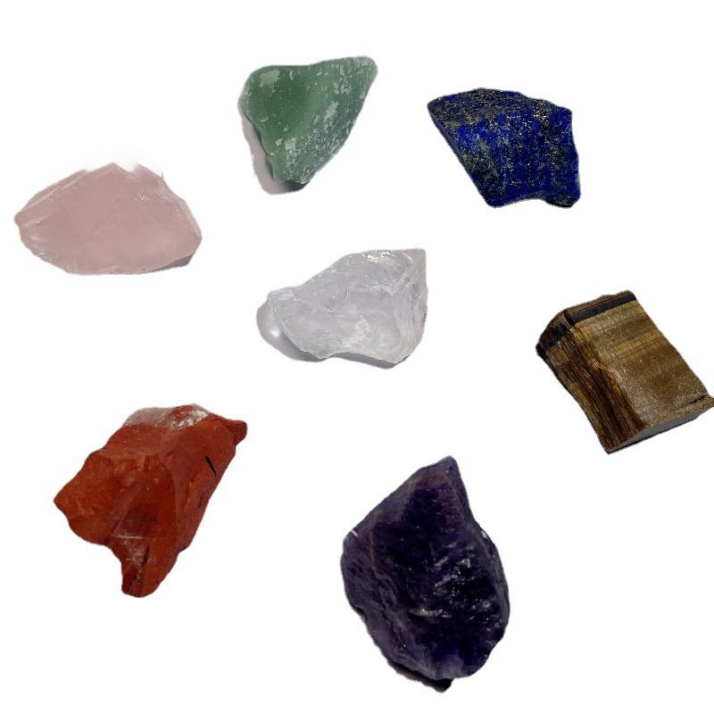 Wholesale Amazon Cross-border Seven Chakra Natural Crystal Rough Stone Ornament Seven Color Healing Stone Yoga Meditation Energy Stone - Image 5