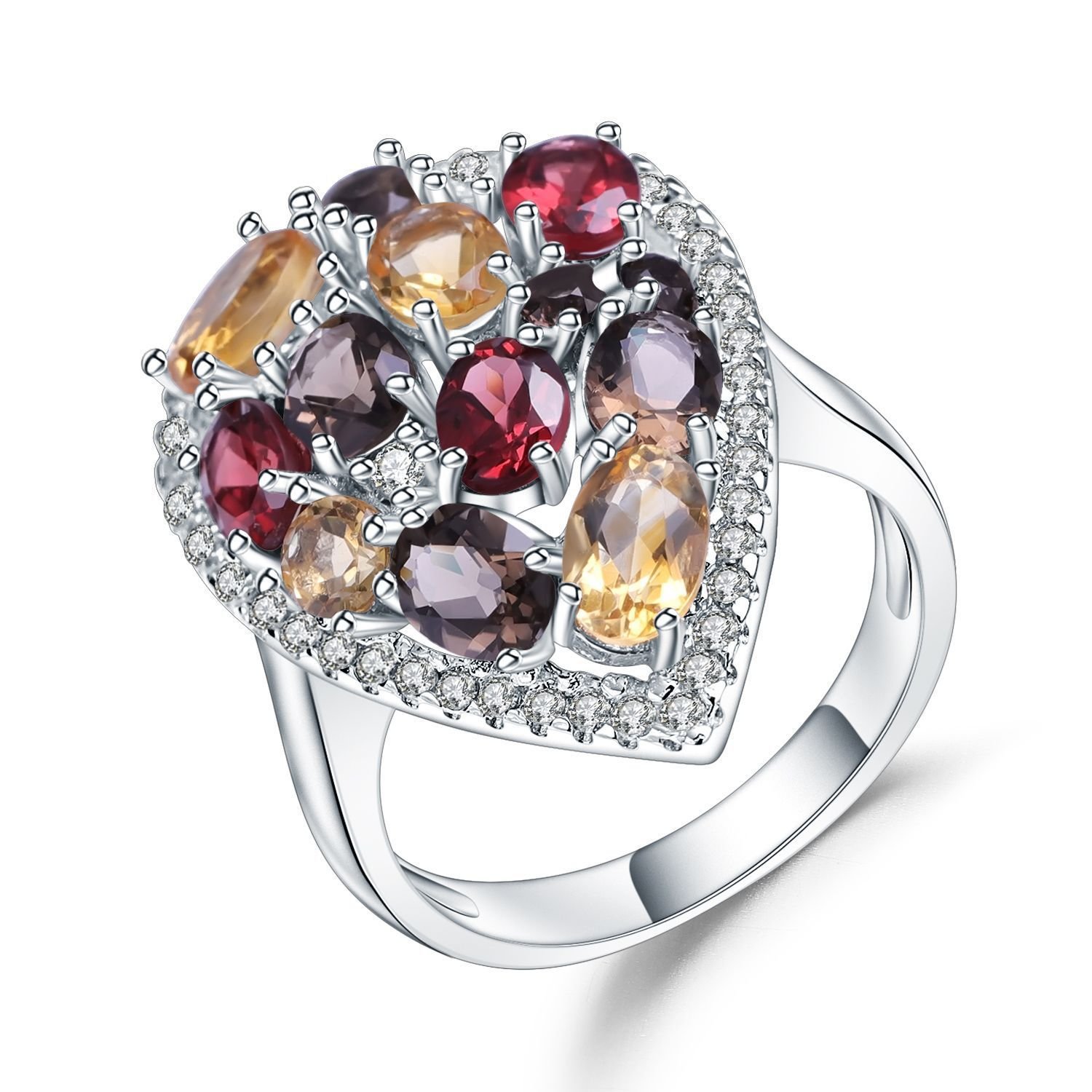 Gem Ring Women European And American Fashion Retro Inlaid Natural Stone S925 Silver Crystal Ring - Image 5