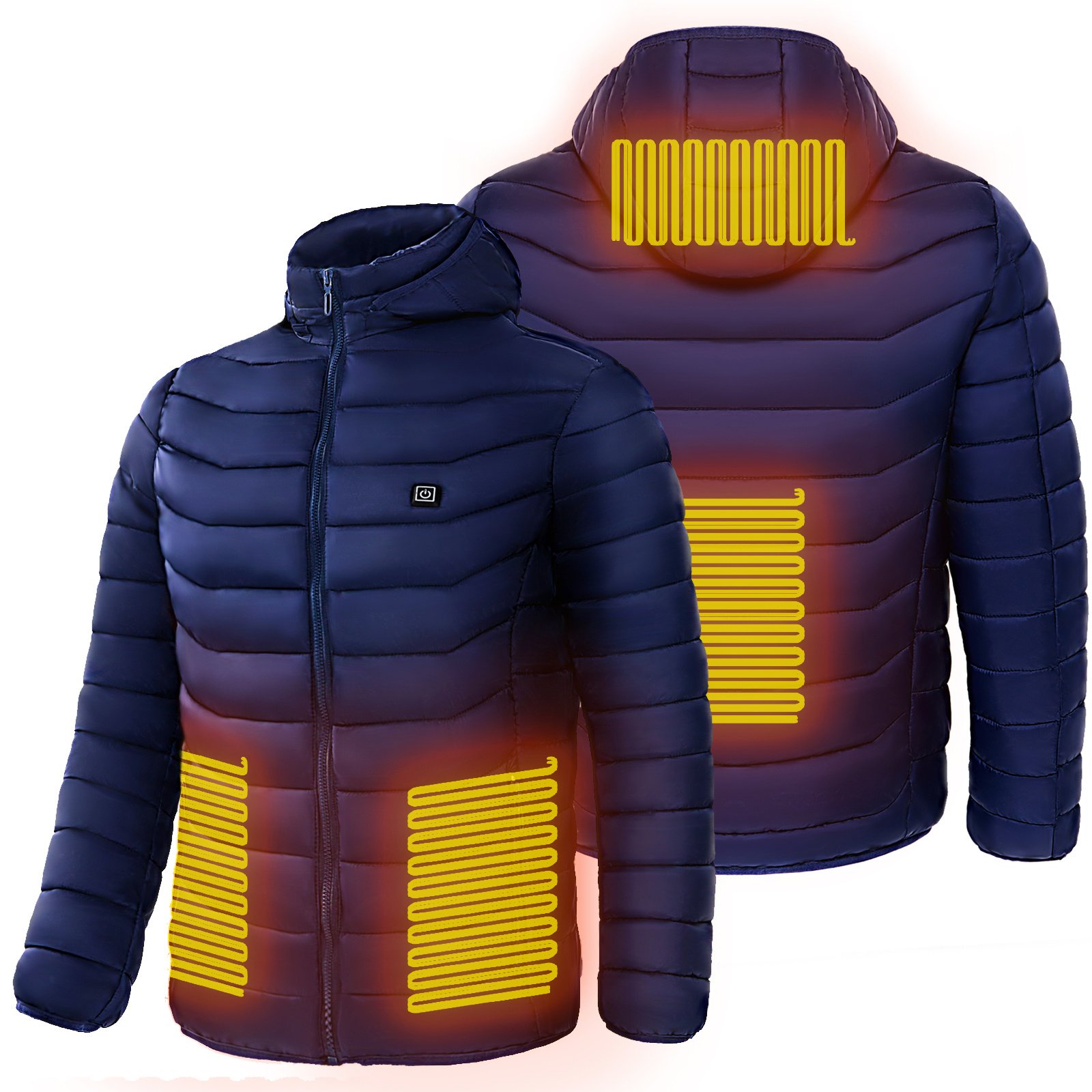 Men Heated Puffer Jacket Electric Heating Coat Insulated Hood Windbreaker - Image 4