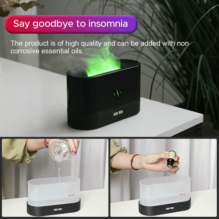 Best Selling USB Ultrasonic Flame Humidifier Led RGB Colorful Essential Oil Fire Flame Aroma Diffuser - Image 5