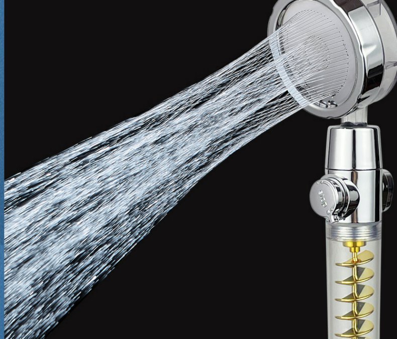 Internet Celebrity Small Waist Supercharged Shower Head Twin-turbo Pressurized Propeller Multifunctional Fan Shower Shower Head - Image 7